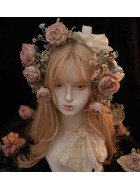 Hoshibako Works Oil Painting Rose Handmade Flower Crown and Brooch Set(Reservation/Full Payment Without Shipping)